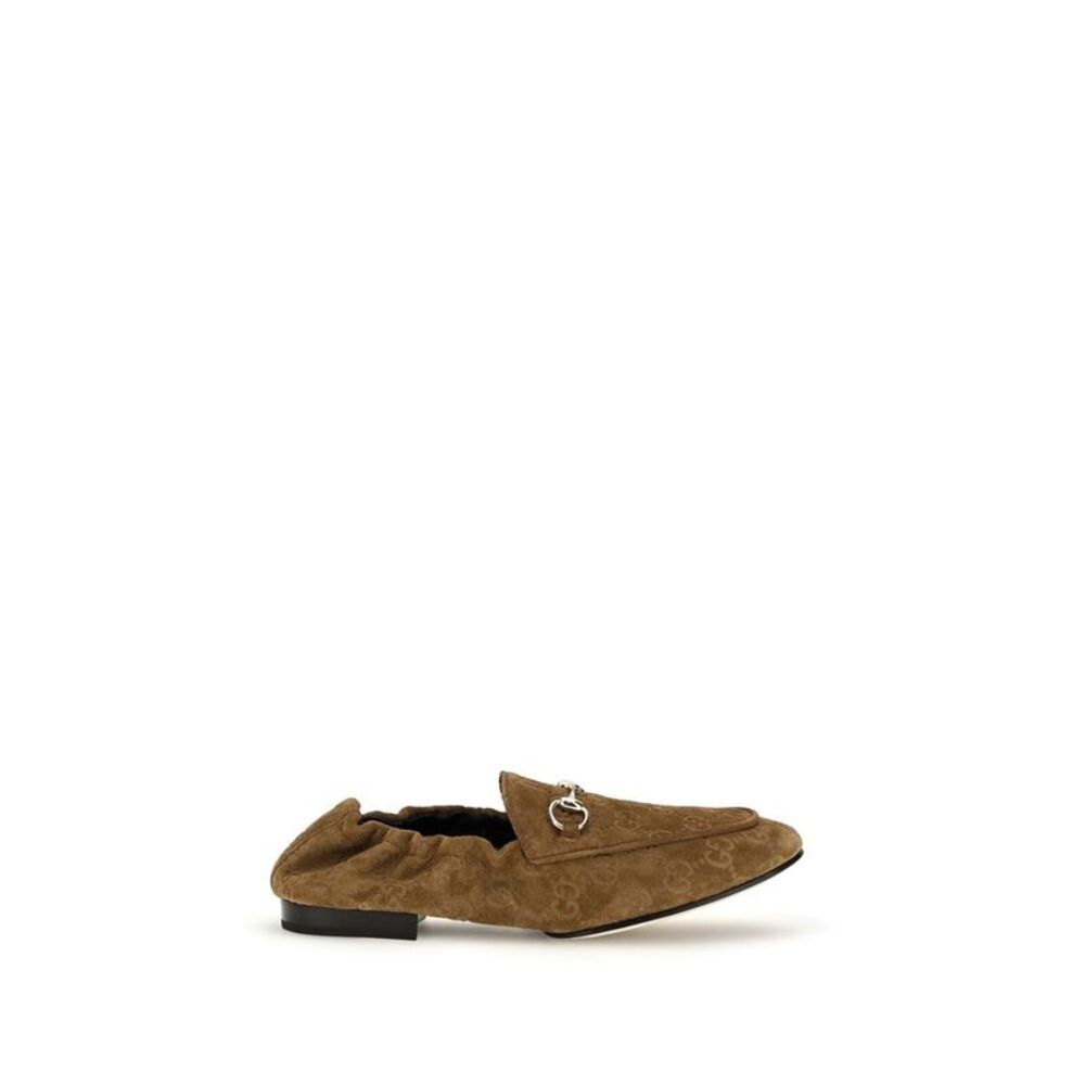 Gucci Brown Calf Leather Bos Taurus Slip-On Women's Loafers